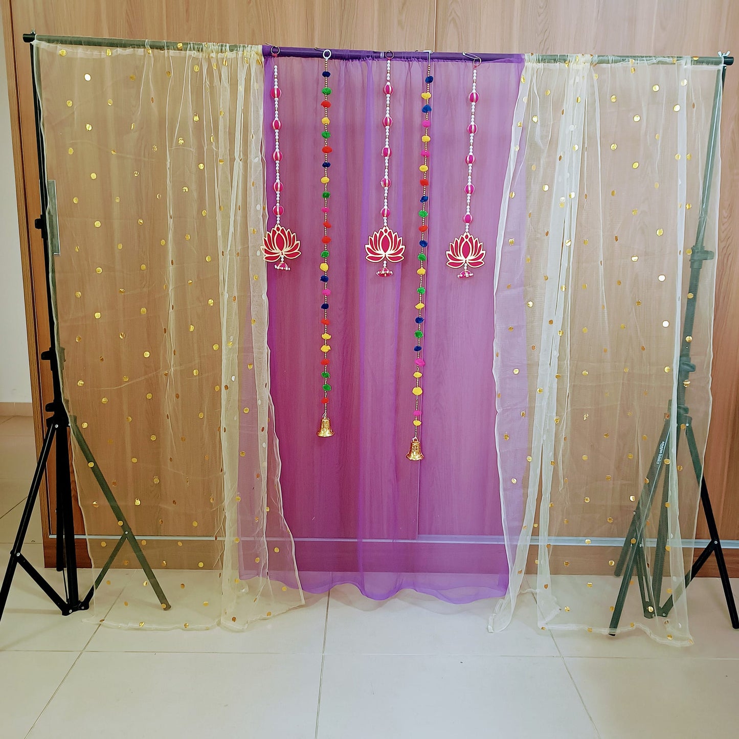 Festive Backdrop DIY Kit - Royal Purple and White Gold